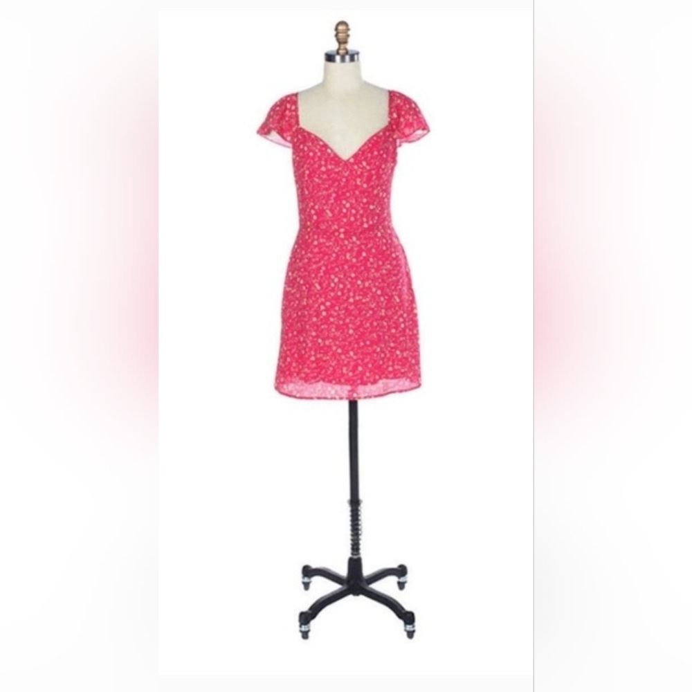 NWT! Floral Summer Sweetheart Boho Cap Sleeve Women's Cottagecore Mini Dress S